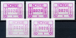 Norwegen ATM 1.1 - 1.5 Frama komplette Serie 1-5 **