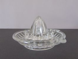 Vintage Zitruspresse, Glas / guter Zustand / Pressglas