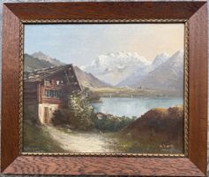 Hilterfingen am Thunersee  signiert  A.RÜEGG Öl a. Lwd.