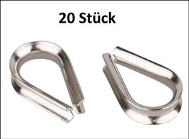 20 Stk. Kauschen INOX für Drahtseil 6 mm. Gratis Zustellung!