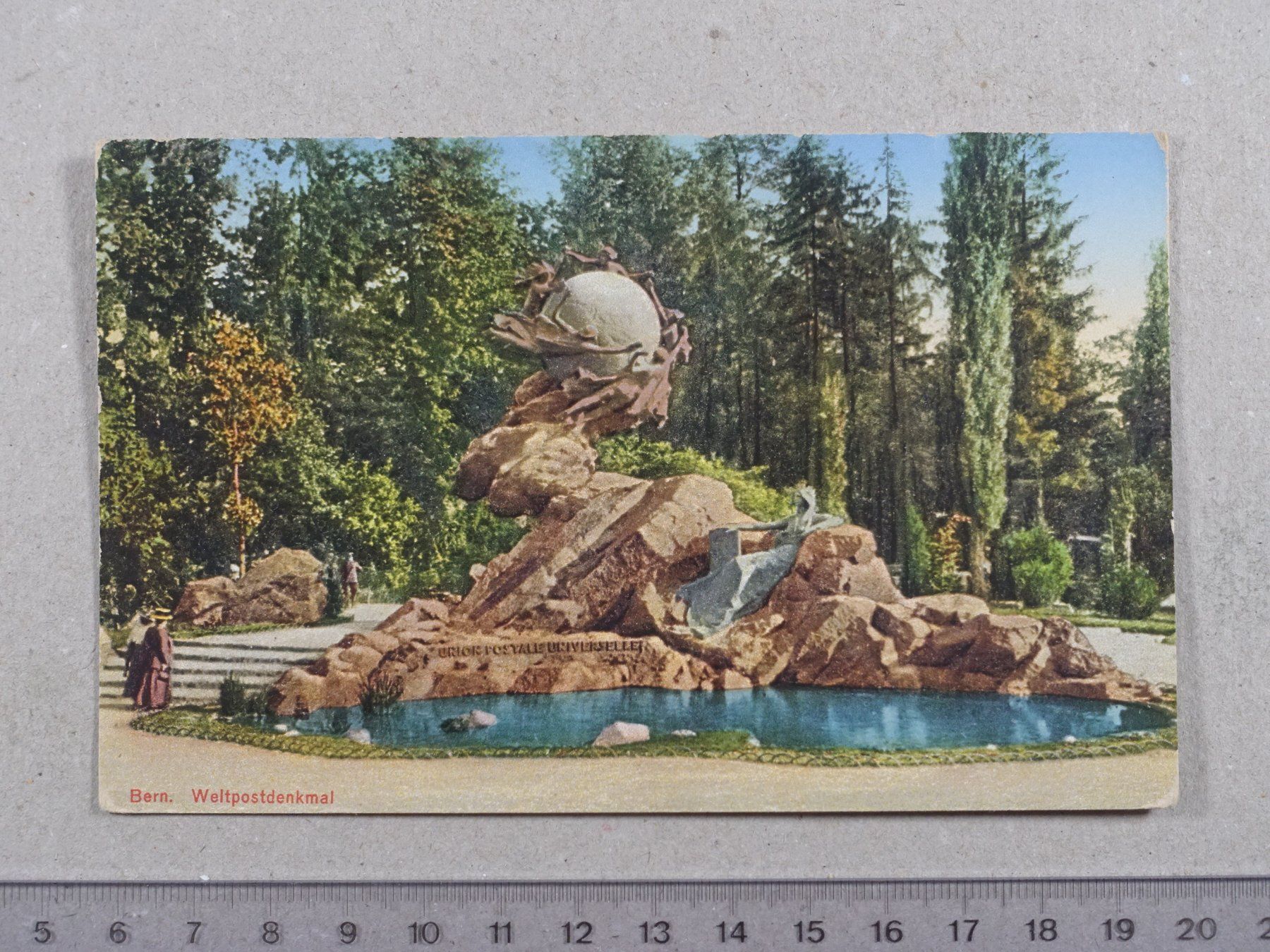 Cartoline postali: Bern, Weltpostdenkmal, 1947 – Usato da Lenzburg venduto da fh1