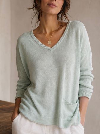 Eileen Fisher 100% Leinen Pullover - Gr. L