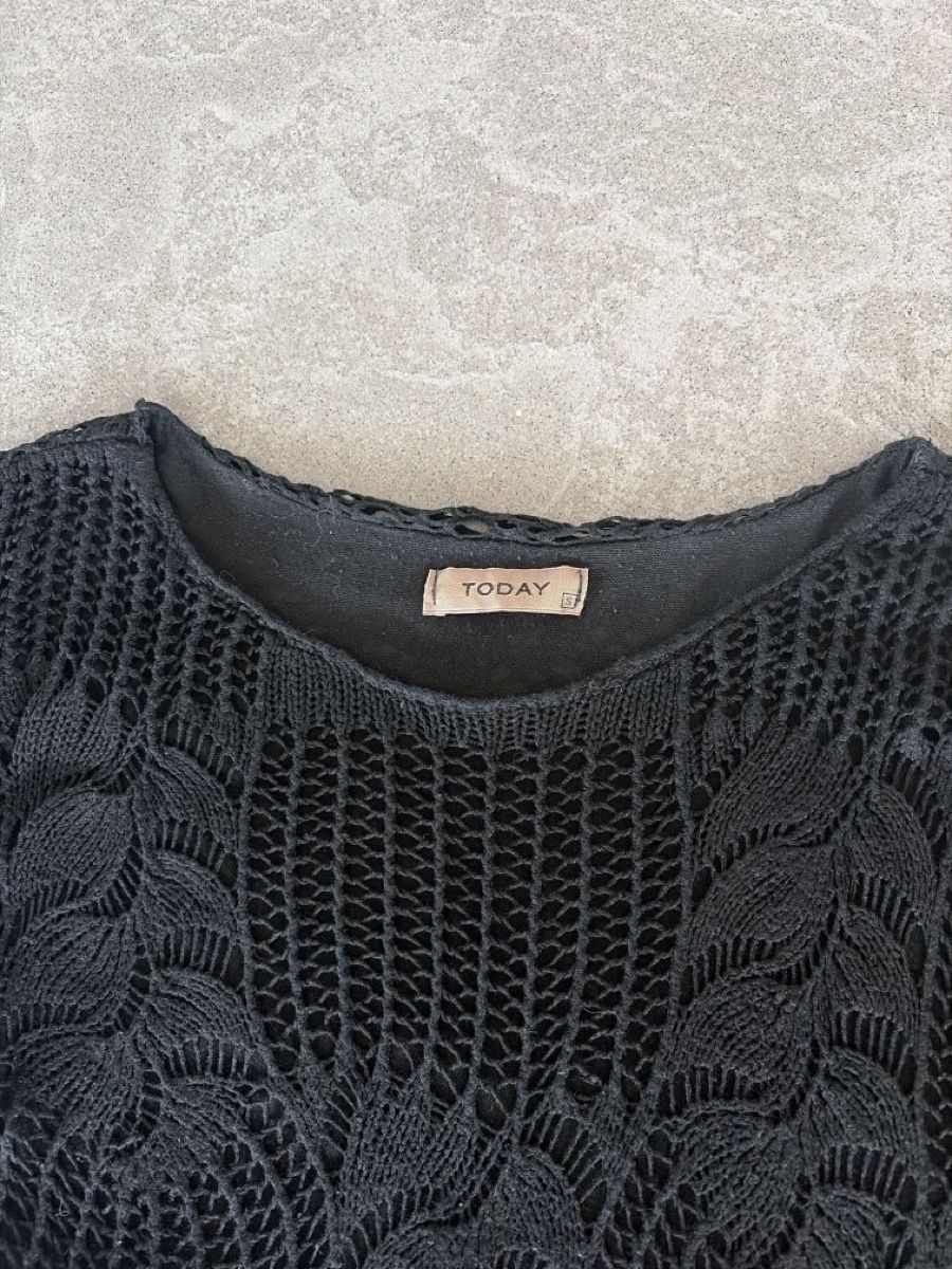 Maglioni & Felpe: Schwarzes Häkelpullover mit Spitze, Grösse S – Usato da Schöftland venduto da nevio74 1