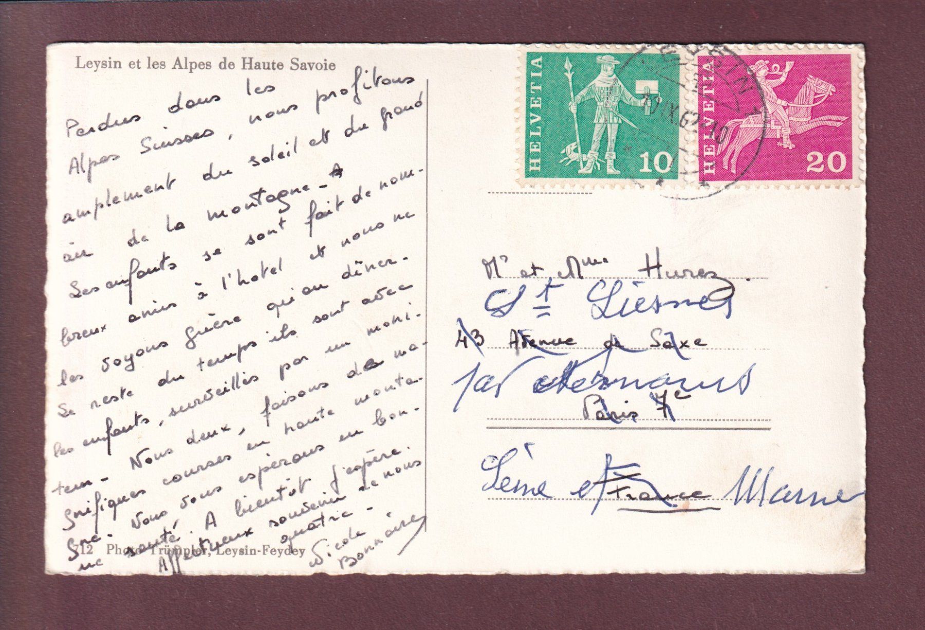 Cartoline postali: LEYSIN - Troupeau de chèvres - 1962 – Usato da Pully venduto da nicecards 1