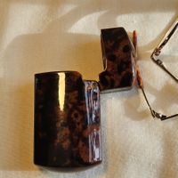 Bakelit Brillenetui Braun mit Brille ca