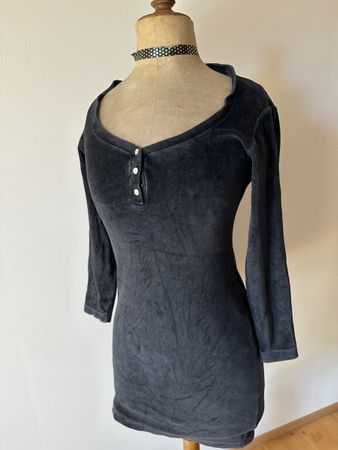 Plüsch Langarmshirt dunkelgrau Grösse S guter Zustand