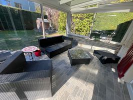 Rattan Lounge Set schwarz modular gebraucht guter Zustand