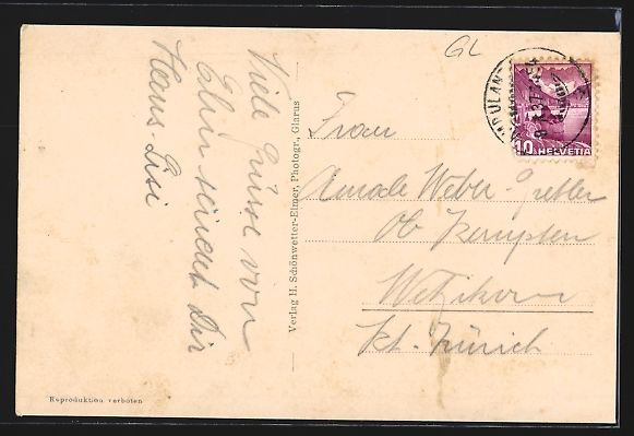 Cartoline postali: AK Elm, Ortsansicht mit Sardonagruppe – Usato da Berlin venduto da bartko-reher 1
