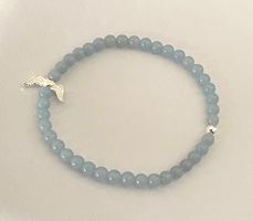 Edelstein Armband Angelit Engelsflügel Silber auf Mass