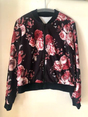 Bomberjacke: Frühlingsjacke, Blumen, Damen S