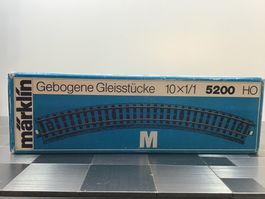 MÄRKLIN H0 GEBOGENE  GLEISSTÜCKE 10 STÜCKE  5200