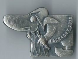 Fasnachtsplakette Basel, "Blaggedde" 1975 (Silber)
