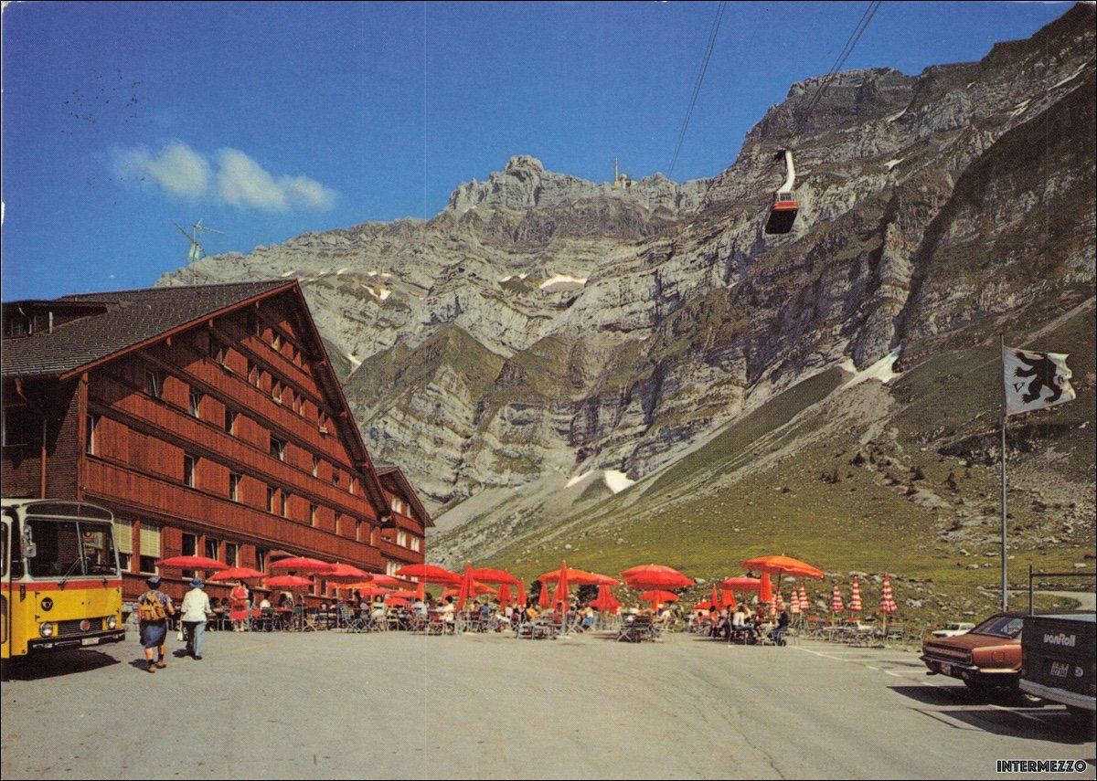 Cartes postales: Säntis Schwägalp // FBW Postauto Seilbahn Oldtimer – D'occasion à Basel par intermezzo12