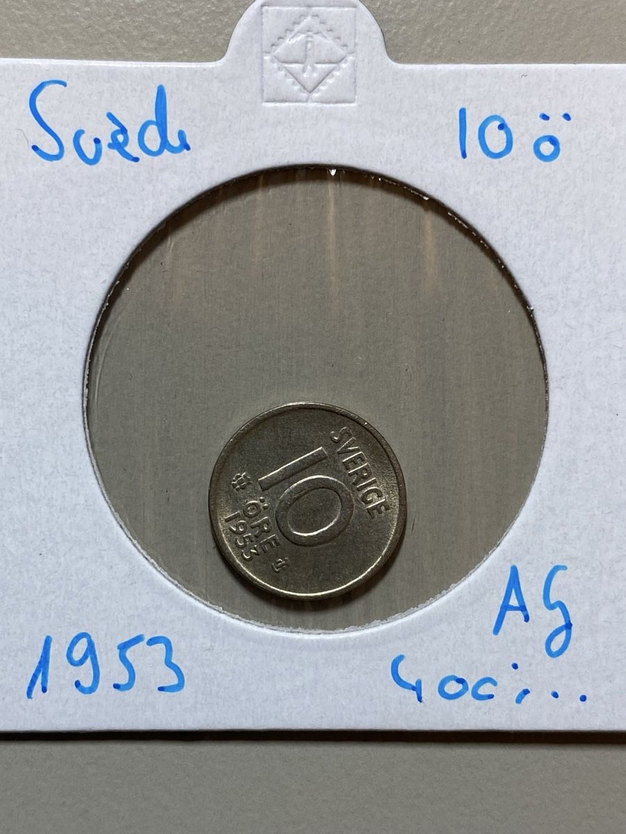 Alle Münzen: Suède - 10 Öre - 1953 - AG  – Gebraucht aus Payerne von Mike1682