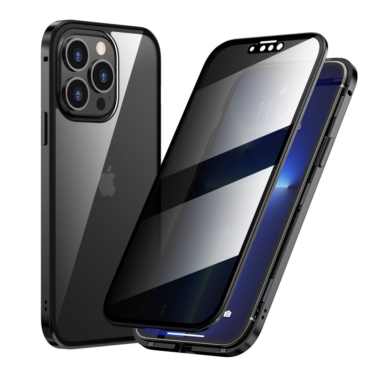 Cover & Protezioni schermo: IPHONE 12/12 pro  - étui magnétique antiespion double verre – Nuovo e nell'imballaggio originale da Morges venduto da DigiAC