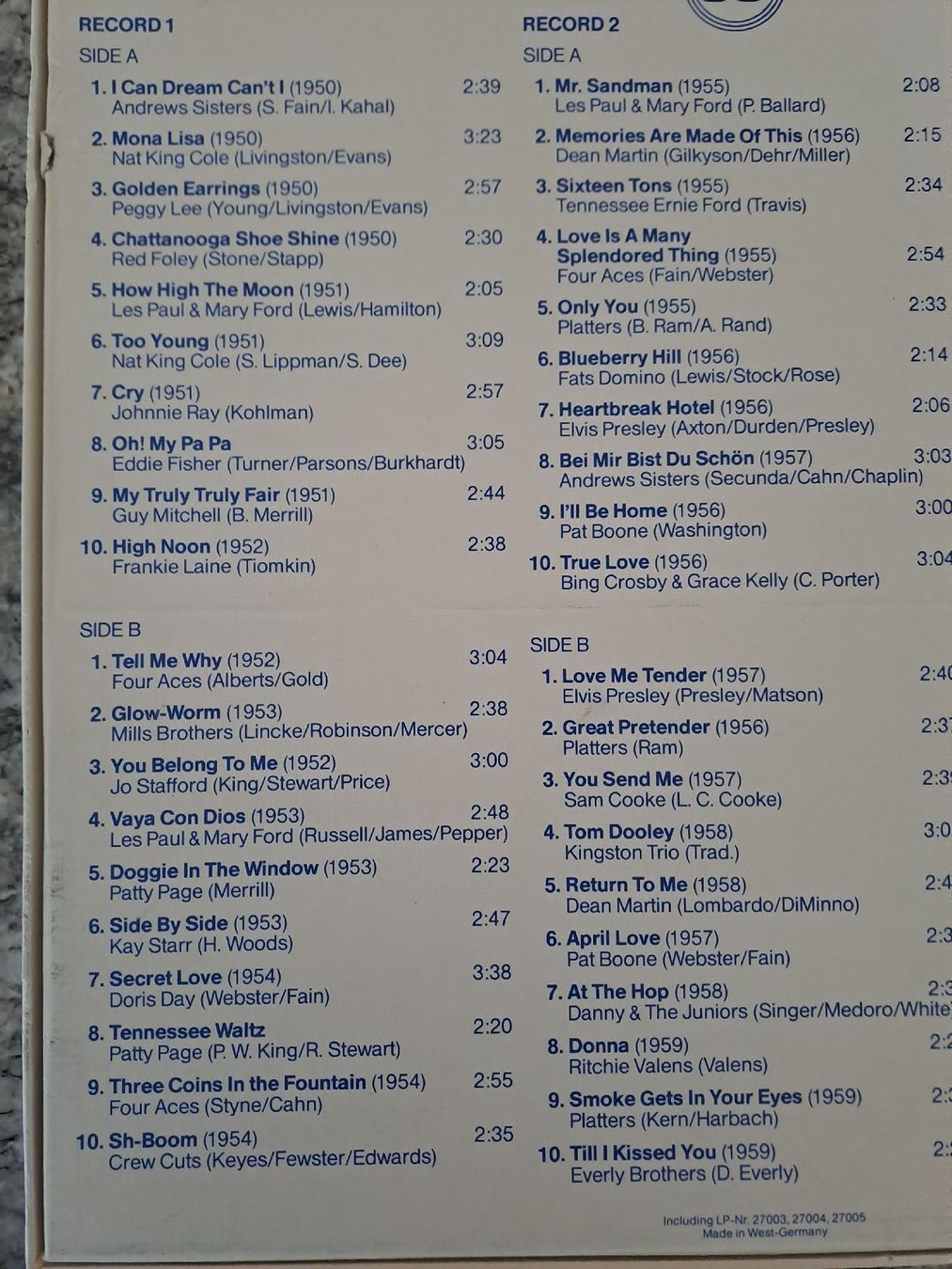 Dischi in vinile: 3 LP Box "Remember The 50's"  SCANA – Usato da Uetendorf venduto da Essiggurken 1
