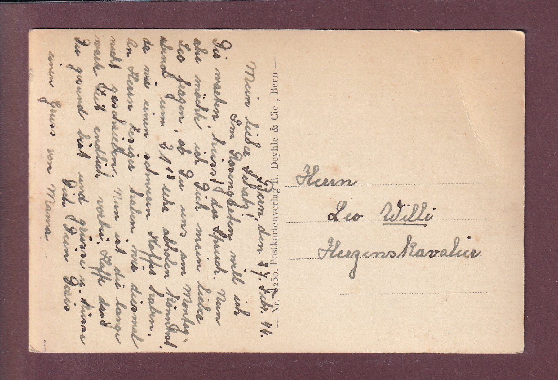 Cartoline postali: BERN - Rosengarten - Pavillon - 1944 – Usato da Pully venduto da nicecards 1