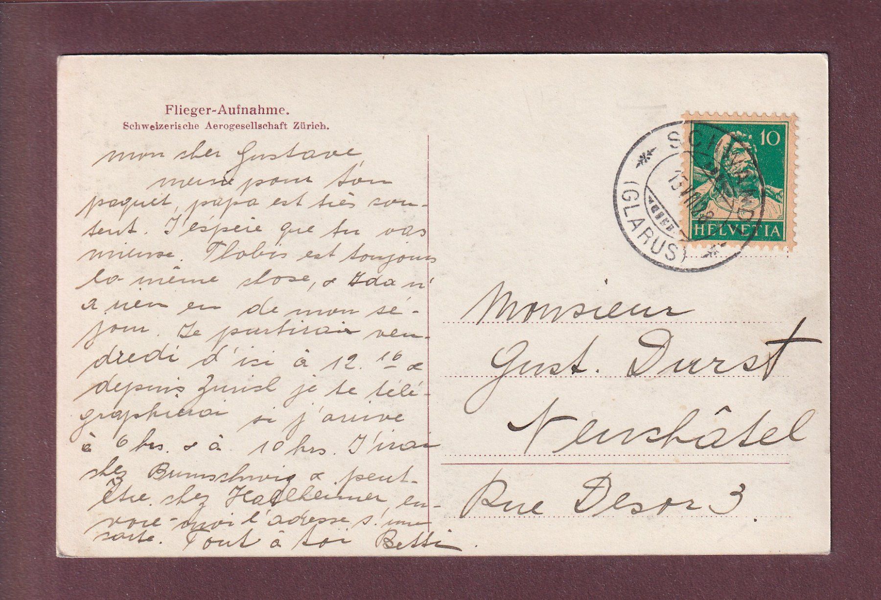 Cartoline postali: Fliegeraufnahme - GROSSE SCHEIDEGG - 1928 – Usato da Pully venduto da nicecards 1