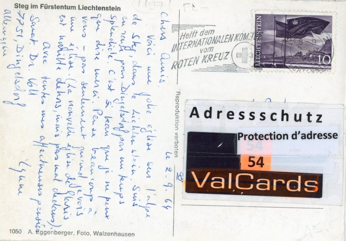 Ansichtskarten: Steg   FL         um 1964 – Gebraucht aus Brig von Valcards54 1