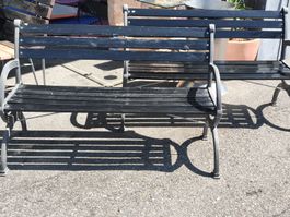 Gartenbank Metall Gusseisen 2er Sitzbank ca. 120cm(A34)