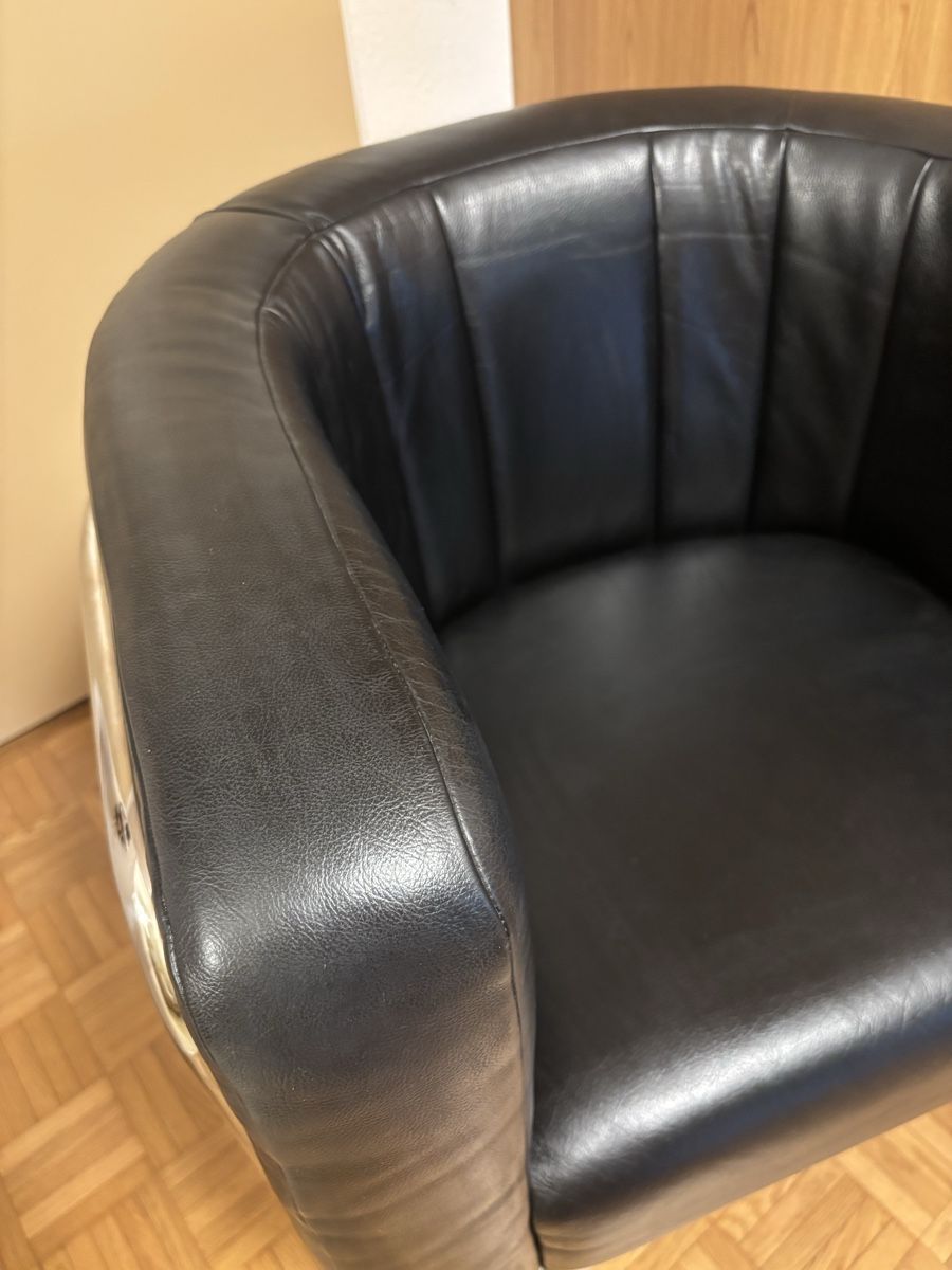 Zanotta Sessel: Zanotta Sessel Onda schwarz Leder – Gebraucht aus Zürich von Siino 5
