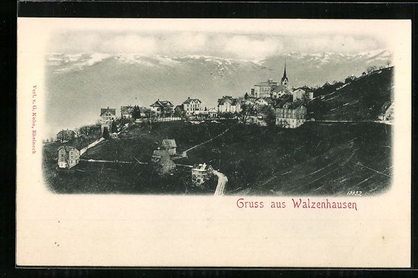 Cartoline postali: AK Walzenhausen, Panorama mit Bergen – Usato da Berlin venduto da bartko-reher