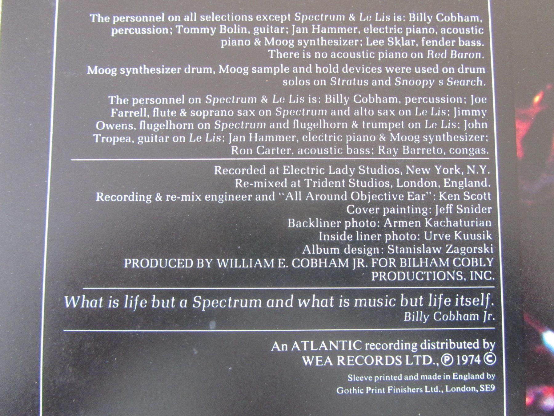 Schallplatten: Billy Cobham    Spectrum – Gebraucht aus Seengen von mikelele 3