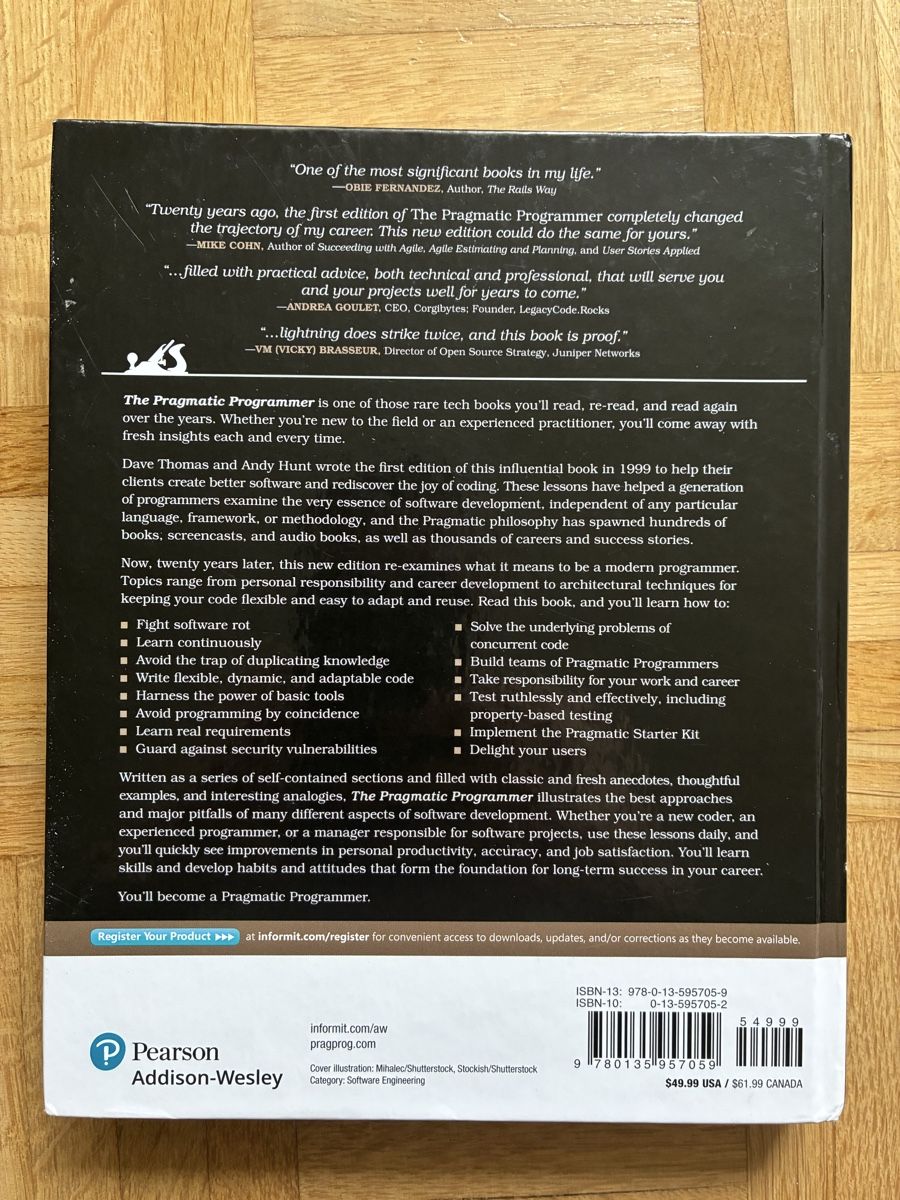 Bücher: Pragmatic Programmer 2nd edition – Gebraucht aus Dietikon von snoozer 1