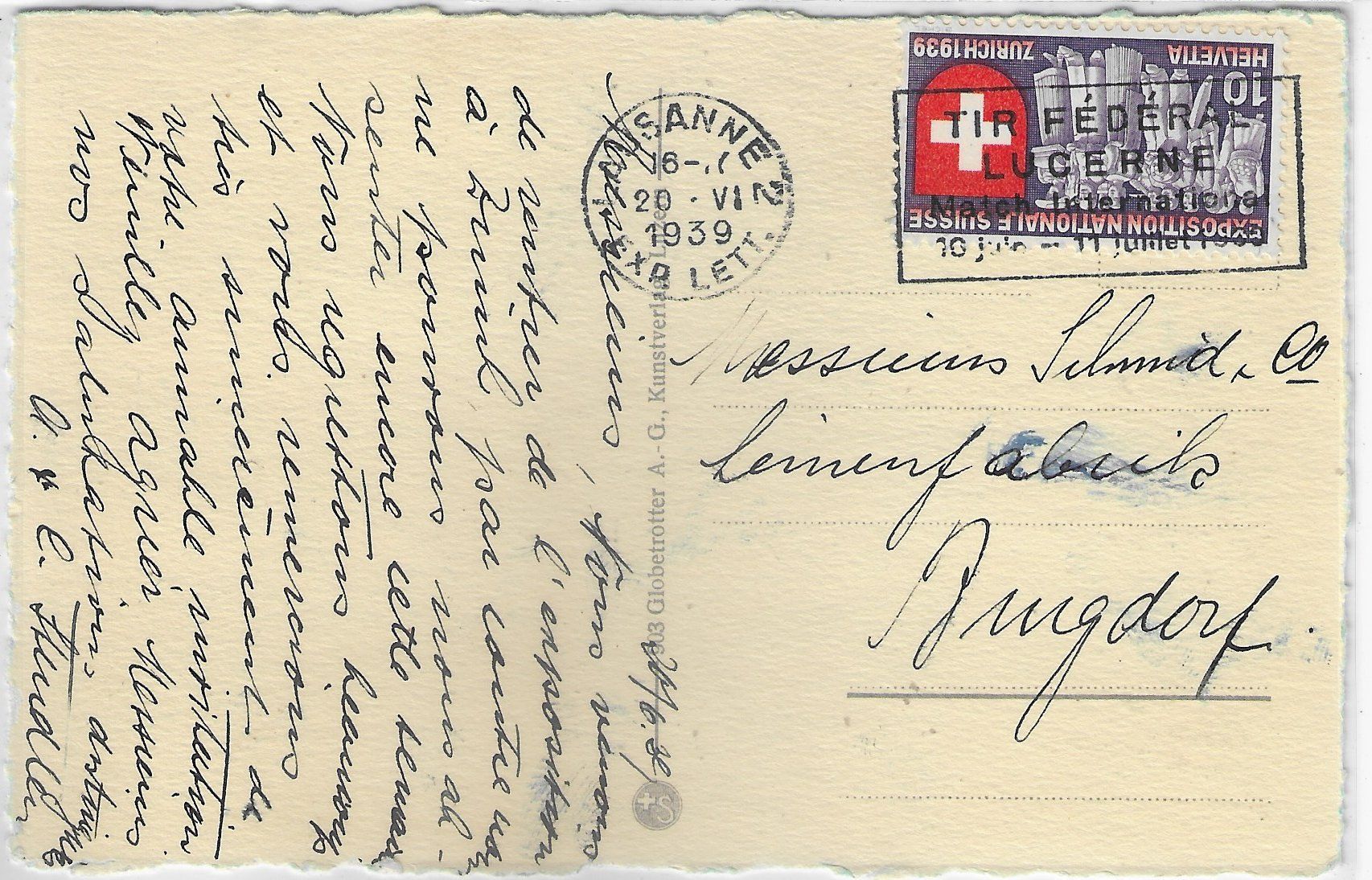 Cartoline postali: Hotel Belvedere - Lausanne – Usato da Ettingen venduto da Kartenplanet 1