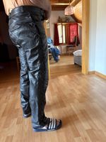 Herren Lederhose Grösse 48 schwarz Schnürung Used Optik
