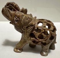 Elefant schwanger Stein Handgeschnitzt 8cm Kunsthandwerk