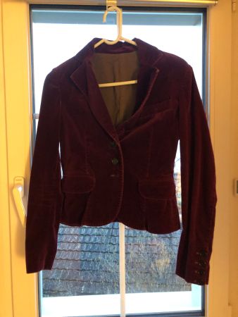Blazer, Jacket, Kostüm, violett, aus Samt, XS