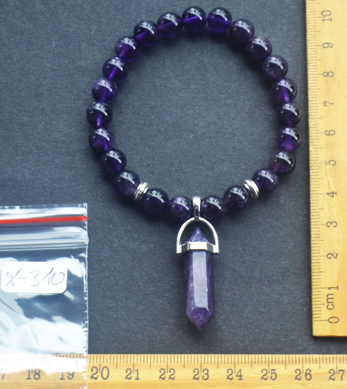 Armbänder & -reifen: Armband X-310 – Amethyst Perlen mit Säule - elastisch – Neu und originalverpackt aus Goldiwil (Thun) von han_v5b7 3