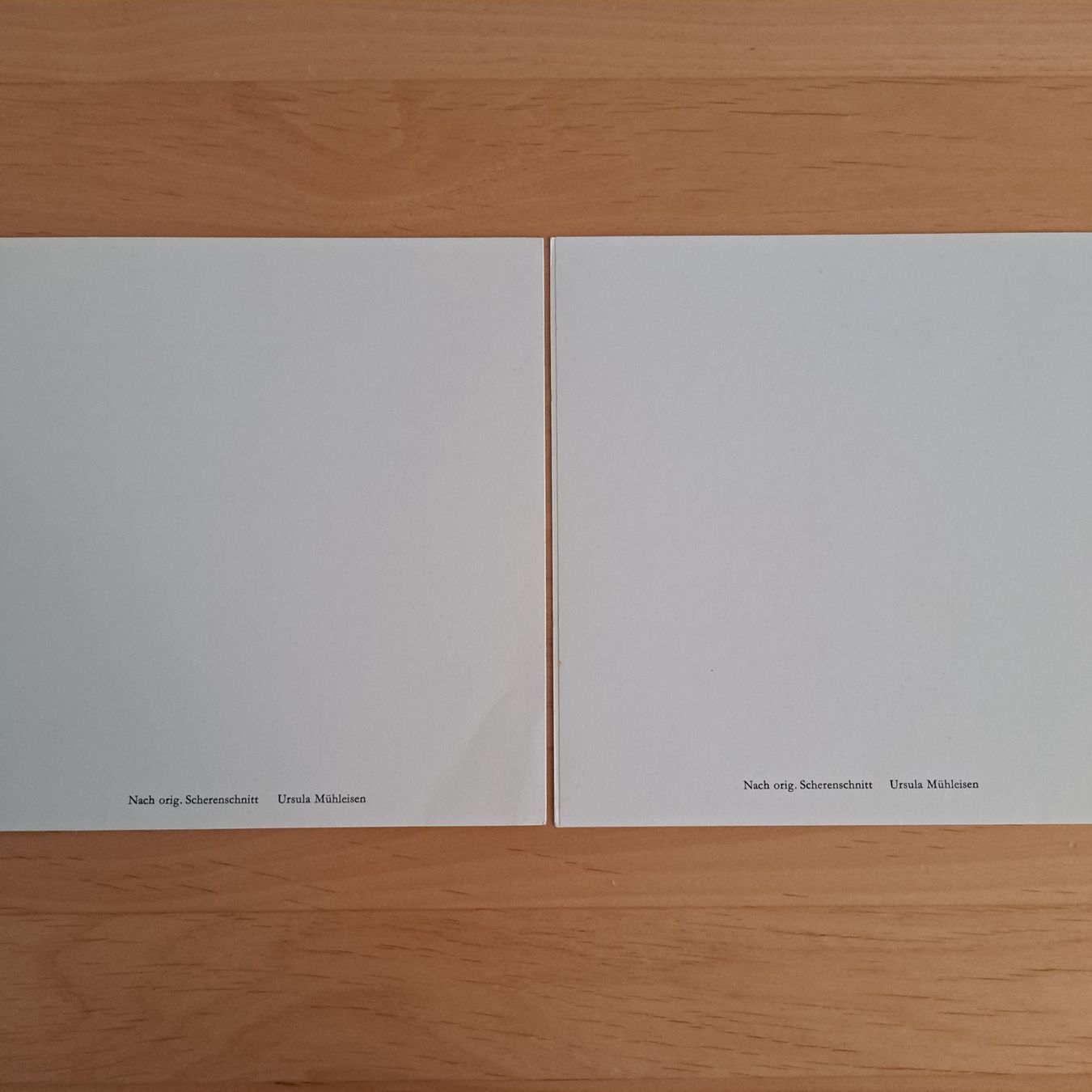 Grafiken & Lithographien: 2 Scherenschnitt Kunstkarten  U. Mühleisen – Gebraucht aus Grüningen von Tappio 1