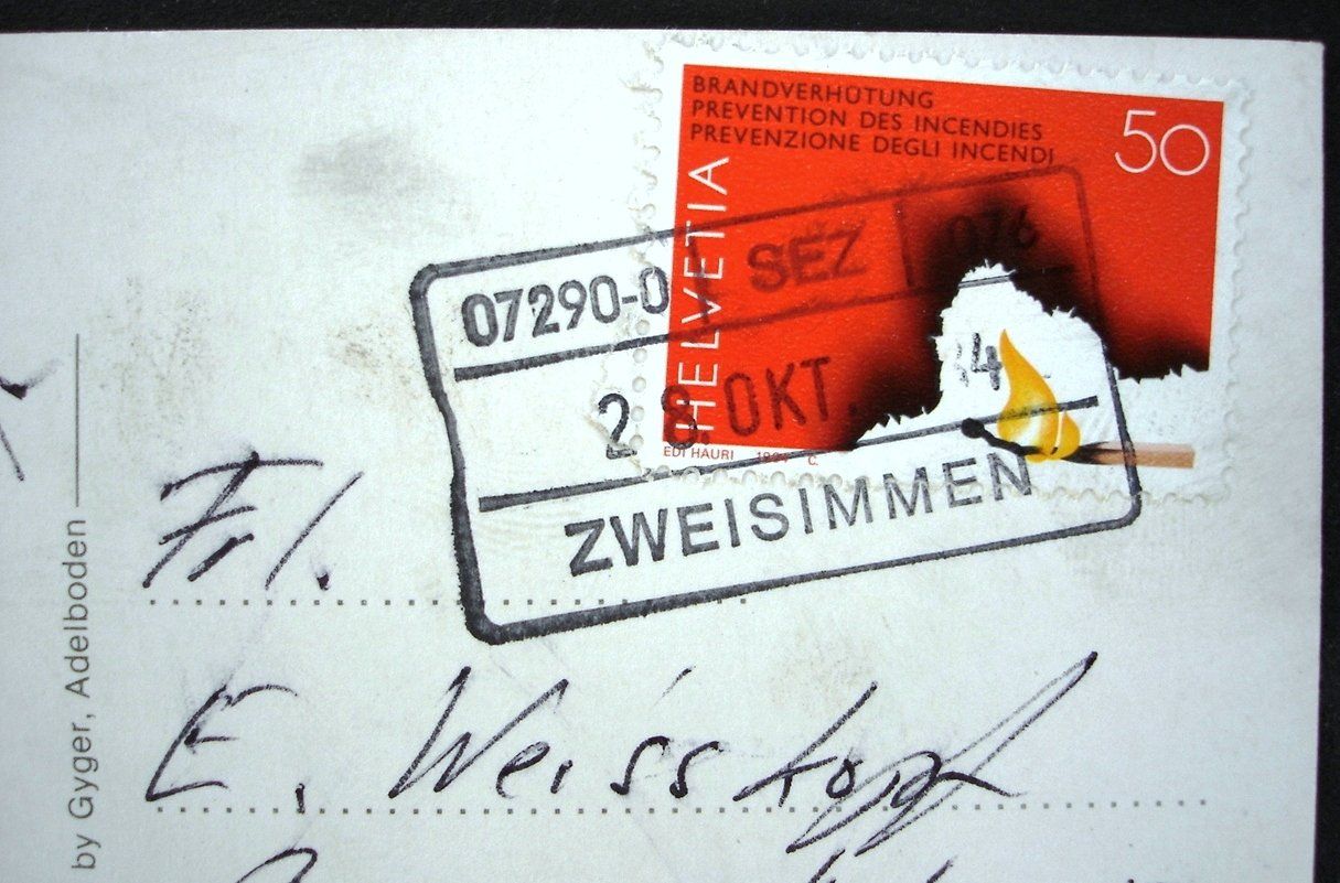Cartoline postali: ZWEISIMMEN Stempel Bahn – Usato da Jona venduto da philajona 1
