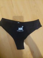 Schwarzer Slip Grösse M "Catflix & Chill"