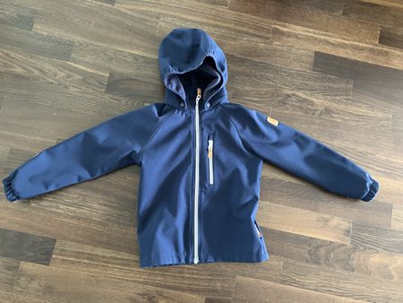Kids' Navy Softshell Jacket with Hood - Size 116cm