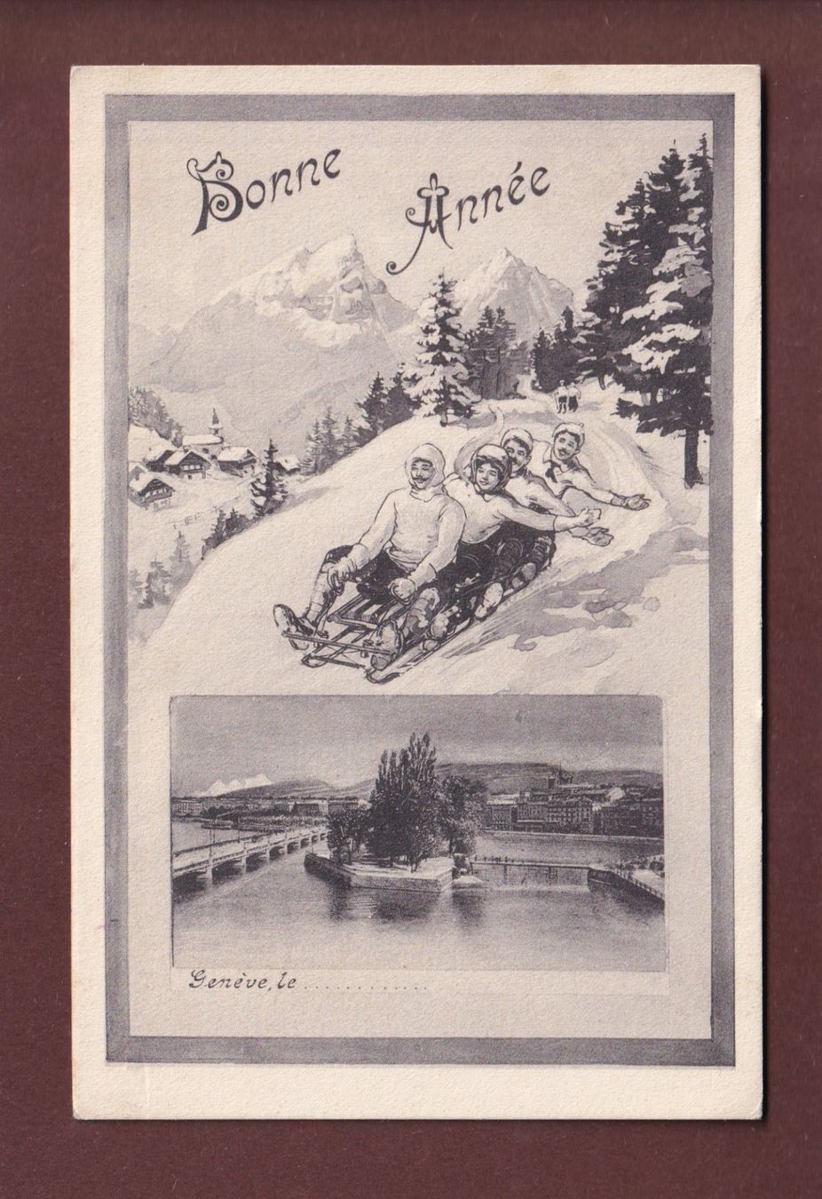 Cartoline postali: GENEVE - Bonne Année – Usato da Pully venduto da nicecards