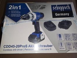 Scheppach Akku Schrauber mit Akku und Ladegerät CDD45-20Pro