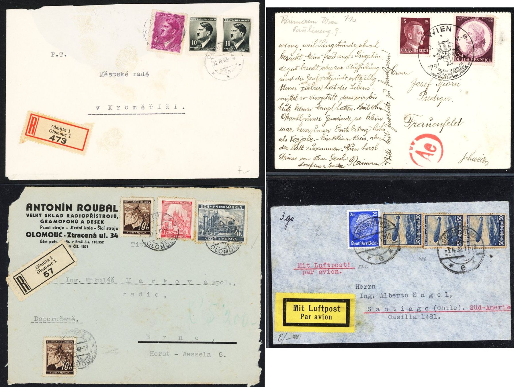Tutti i francobolli: Posten mit ca. 33 Belegen diverser Länder ab 1877 – Usato da Basel venduto da Strubelibs 2