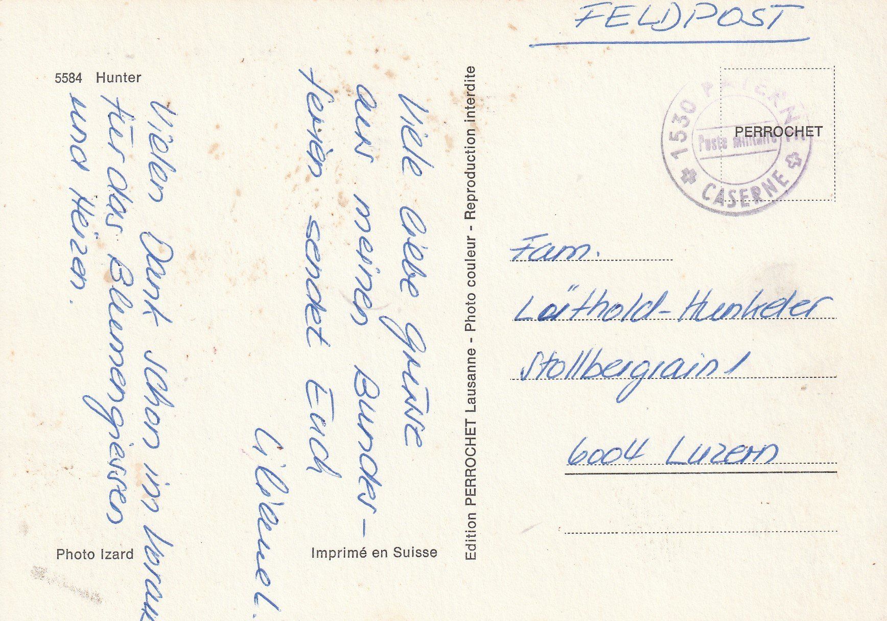 Cartoline postali: Militär - Karte- Hunter – Usato da uttwil venduto da Koehlerfred 1