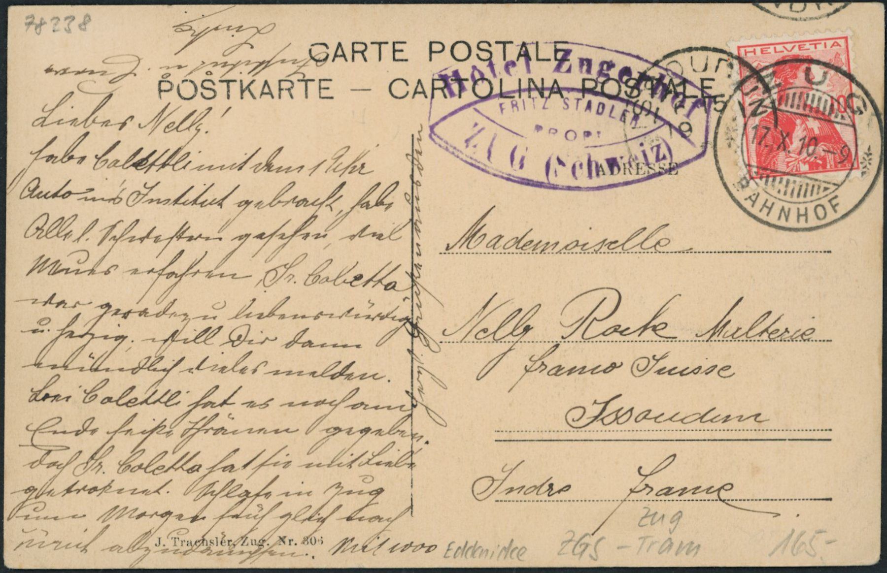 Cartoline postali: ZGS Zug - Tram ESZ – Nuovo (secondo la descrizione) da Schindellegi venduto da Jonathan77 1