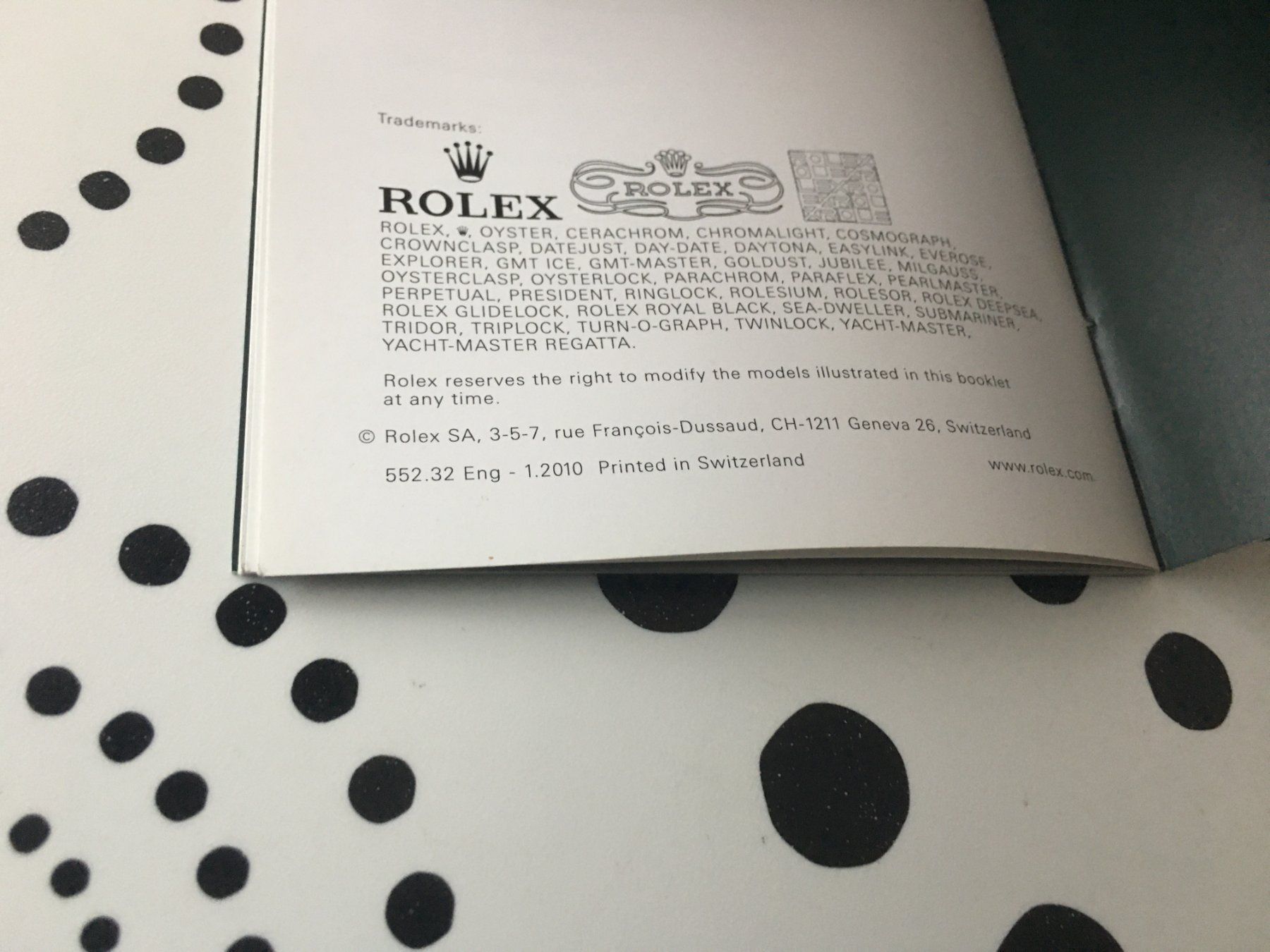 Rolex Documents: ROLEX - DATEJUST II - OPERATING INSTRUCTIONS ENG 2010 !!! – D'occasion à Epalinges par dream-watch 5