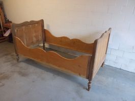 Kinderbett antik Jugendbett Holz massiv 180cm