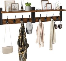 Wandgarderobe mit Ablage 2er Set 8 Haken Flur Regal