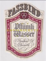 Etikette für Branntwein - Pflümli-Wasser /bd