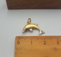 18 Karat 750 Gold Delfin Anhänger