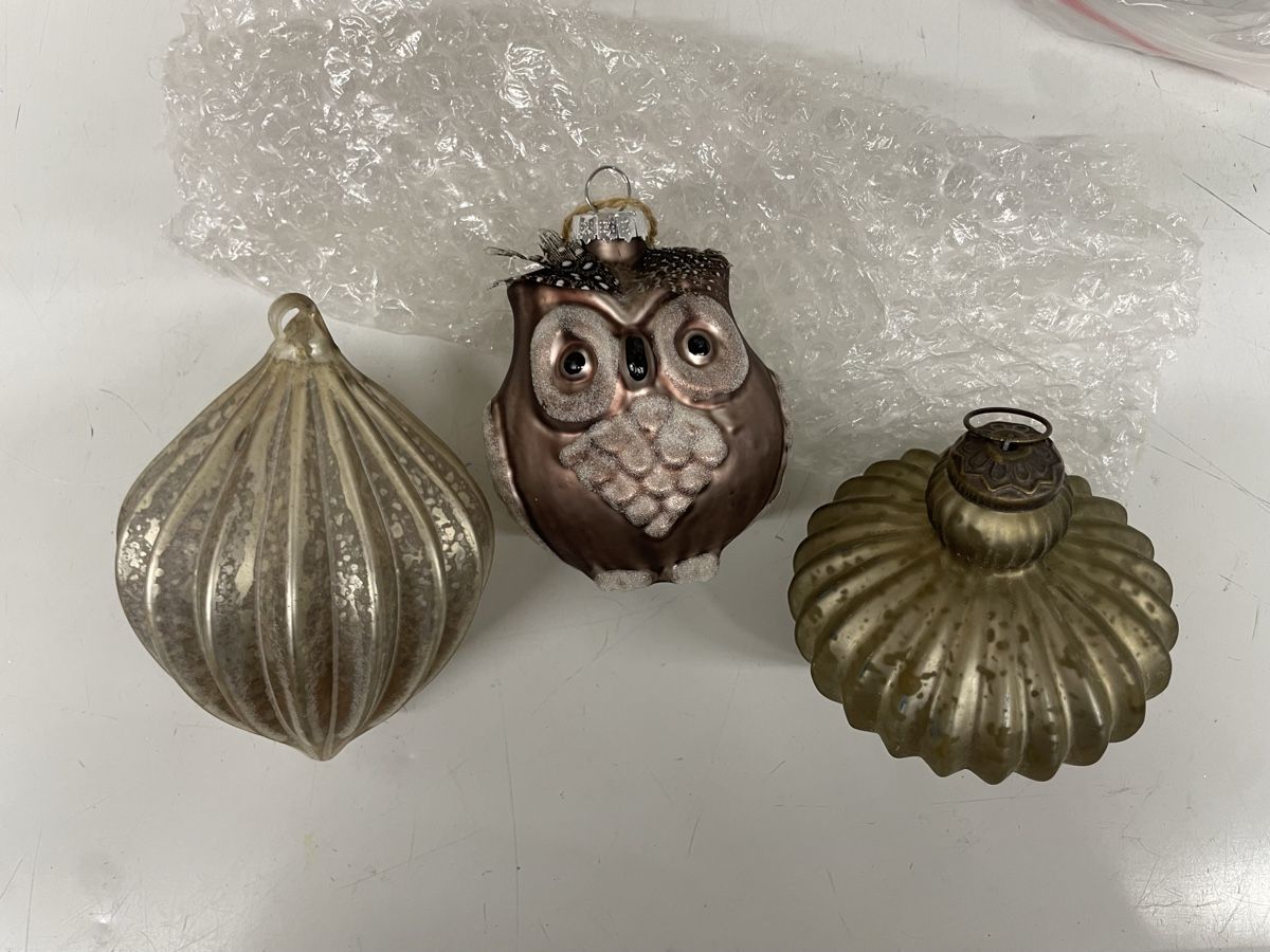 Tutte le decorazioni: Christbaum Schmuck 3 teilig Eule Glas Kugeln – Usato da Nidau venduto da Beritundpan