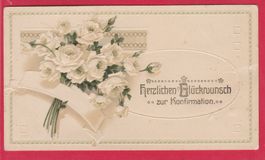 PRÄGE,HERZLICHEN GLÜCKWUNSCH ZUR KONFIRMATION(CIRKA 14 x 8cm