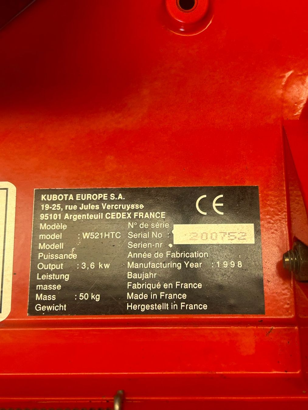 Kubota Tondeuses à gazon: Tondeuse KUBOTA W521HTC – D'occasion à Courgenay par styve1988 1